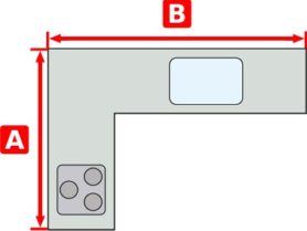 サイズの測り方 キッチン L 型①